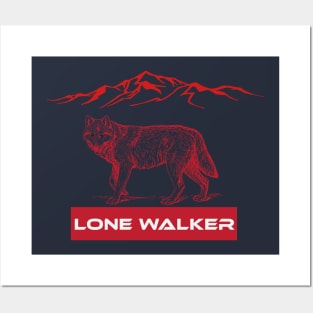 Lone walker wolf Posters and Art